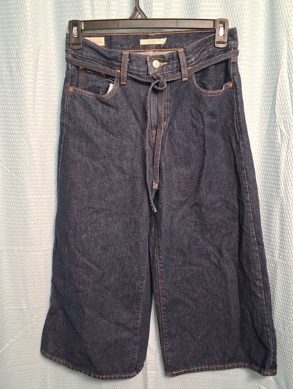 Levi's Dark Blue Wide-Leg  Cullote Jeans with Tie Waist